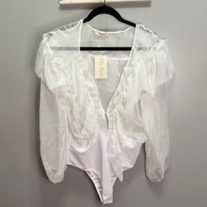NWT My Boo white blouse bodysuit